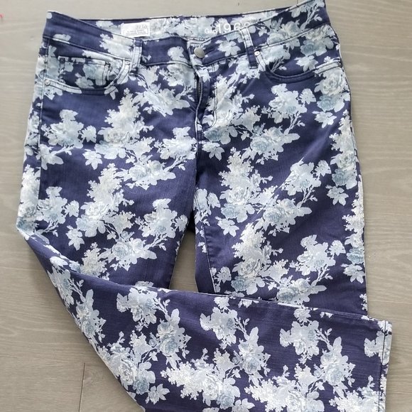 Gap 1969 Always Skinny Blue Floral Jeans, 31/12r - Picture 2 of 5